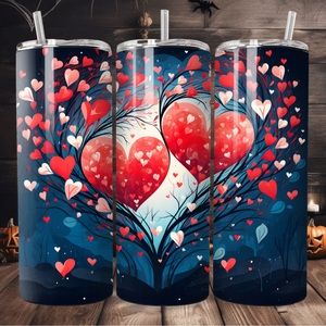 Handcrafted Valentines day 20oz skinny tumbler
